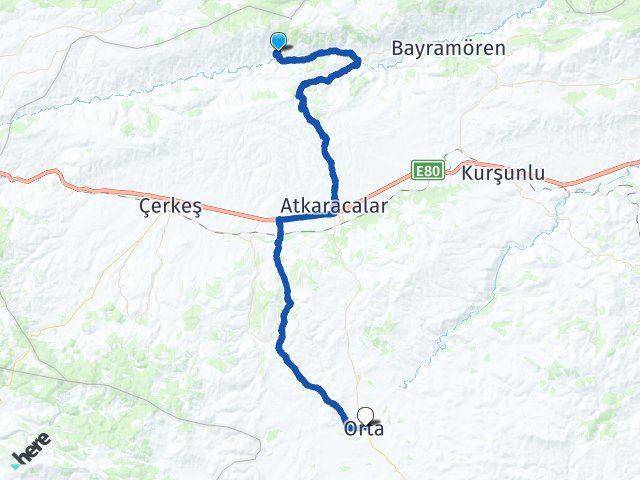 Dodurga Orta Arası Kaç Km - Yol Tarifi