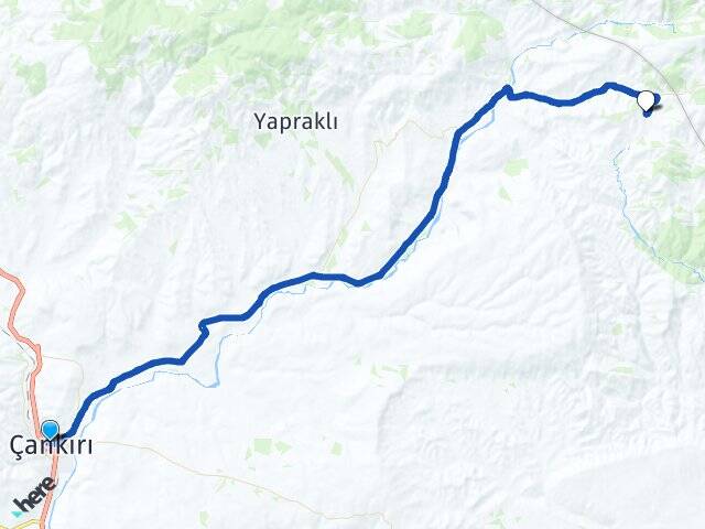 Çankırı Çiçek Yapraklı Arası Kaç Km - Yol Haritası