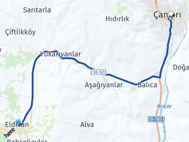 Çankırı Eldivan Buğday Pazarı Arası Kaç Km - Yol Haritası