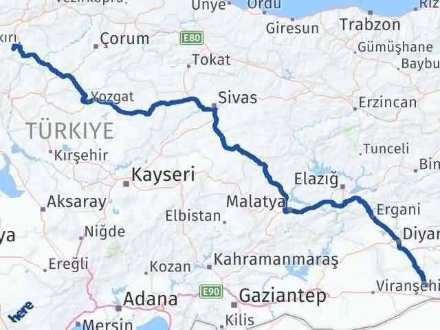 Çankırı Eldivan Mardin Arası Kaç Km - Yol Haritası
