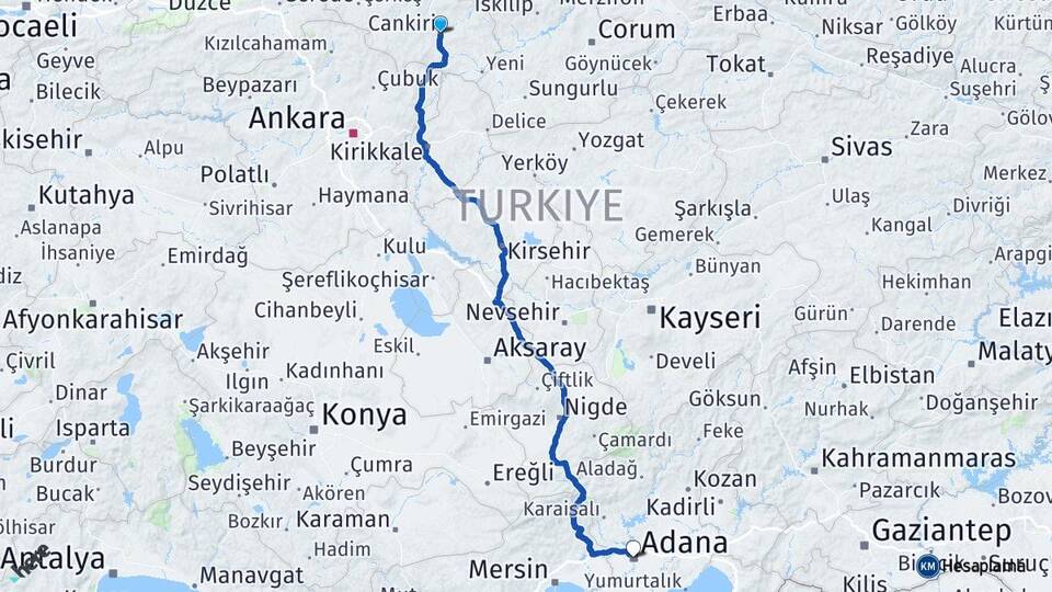 Çankırı Güzelcehisar Bartın Arası Kaç Km - Yol Haritası