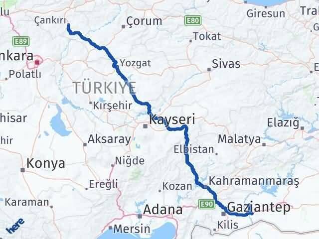 Çankırı Halfeti Şanlıurfa Arası Kaç Km - Yol Haritası