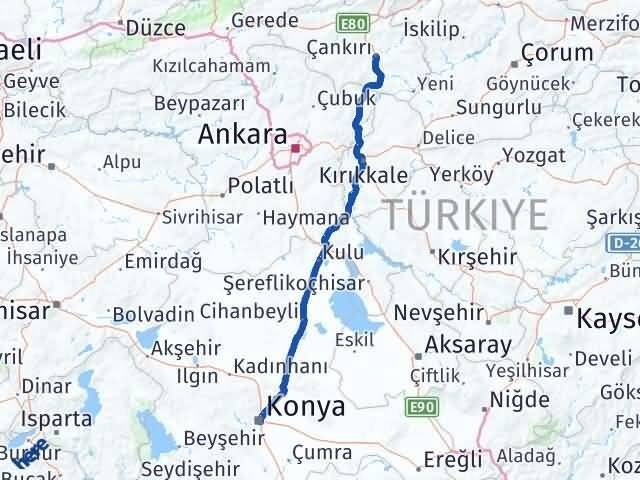 Çankırı Karatay Arası Kaç Km - Yol Tarifi
