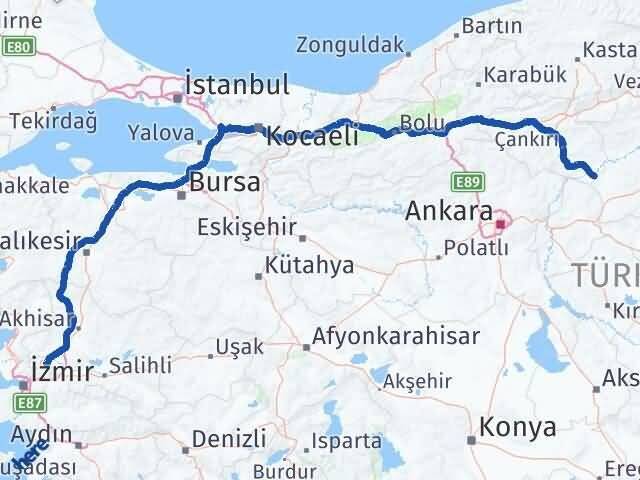 Çankırı Kızılırmak Manisa Arası Kaç Km - Yol Haritası