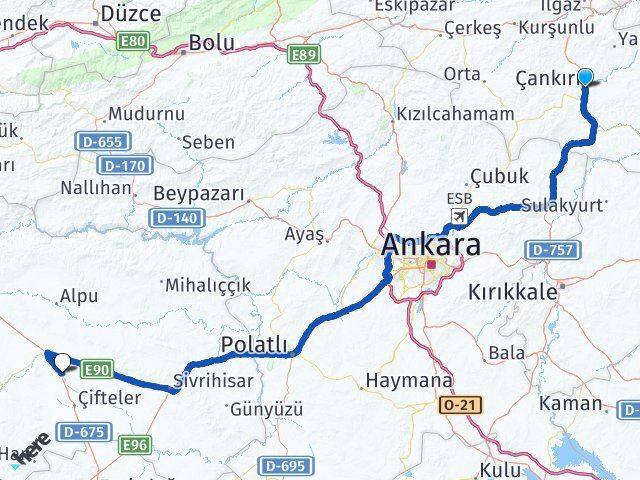 Çankırı Mahmudiye Arası Kaç Km - Yol Tarifi