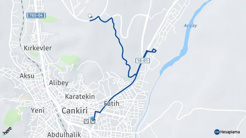 Çankırı Otogarı Karatekin Üniversitesi Arası Kaç Km - Yol Tarifi