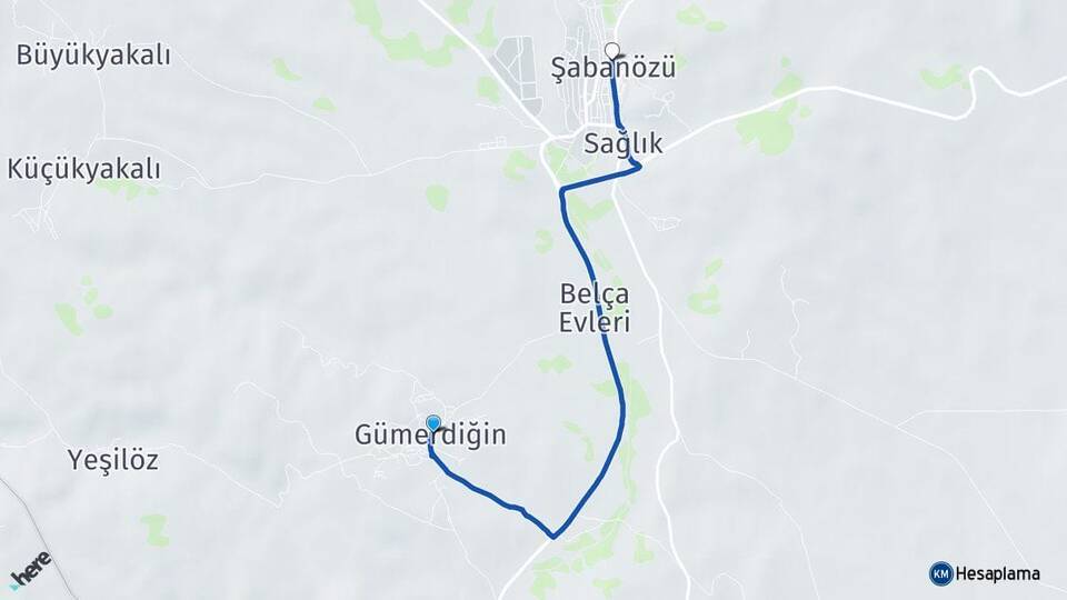 Gümerdiğin Şabanözü Arası Kaç Km - Yol Tarifi