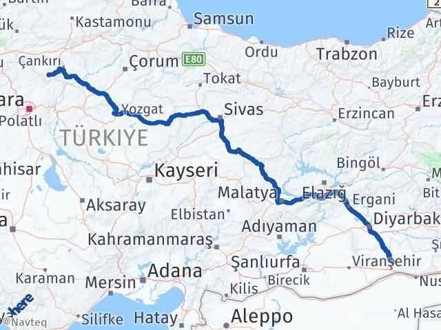 Çankırı Şabanözü Mardin Arası Kaç Km - Yol Haritası