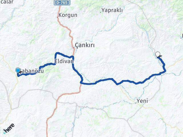 Çankırı Şabanözü Taytak Arası Kaç Km - Yol Haritası