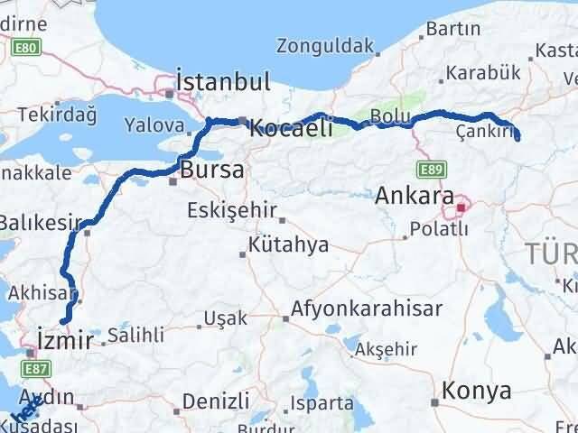 Çankırı Saruhanlı Manisa Arası Kaç Km - Yol Haritası
