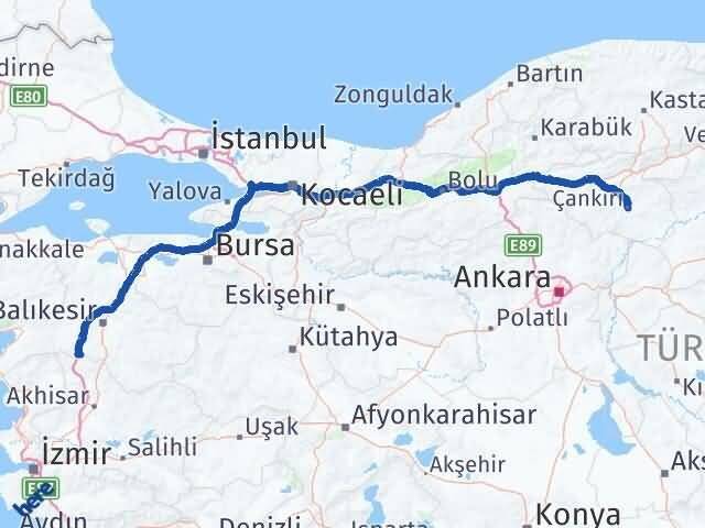 Çankırı Savaştepe Balıkesir Arası Kaç Km - Yol Haritası