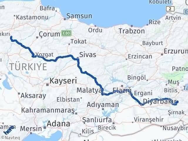 Çankırı Şirvan Siirt Arası Kaç Km - Yol Haritası