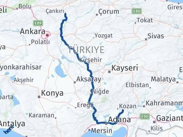 Çankırı Sumbas Osmaniye Arası Kaç Km - Yol Haritası
