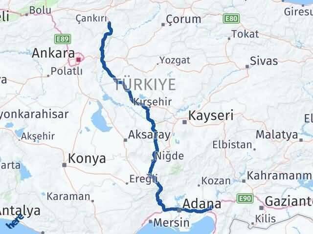 Çankırı Toprakkale Osmaniye Arası Kaç Km - Yol Haritası