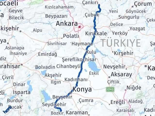 Çankırı Yalıhüyük Arası Kaç Km - Yol Tarifi