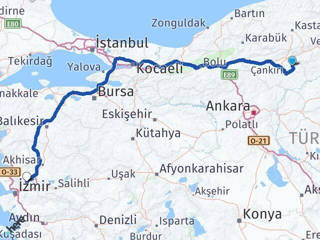 Çankırı Yapraklı Manisa Arası Kaç Km - Yol Haritası