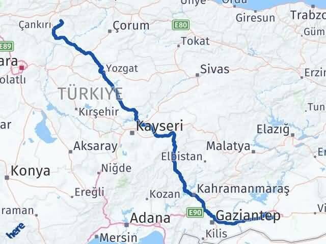 Çankırı Yapraklı Şanlıurfa Arası Kaç Km - Yol Haritası