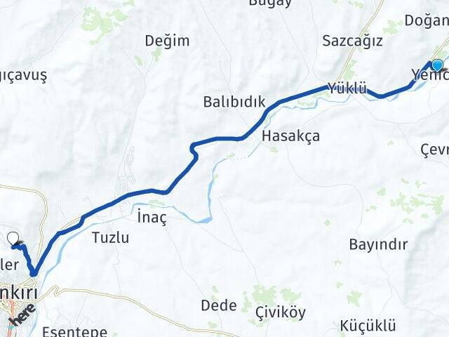 Yenice Karatekin Üniversitesi Arası Kaç Km - Yol Tarifi