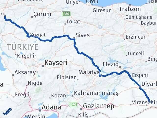 Çankırı Yeşilli Mardin Arası Kaç Km - Yol Haritası