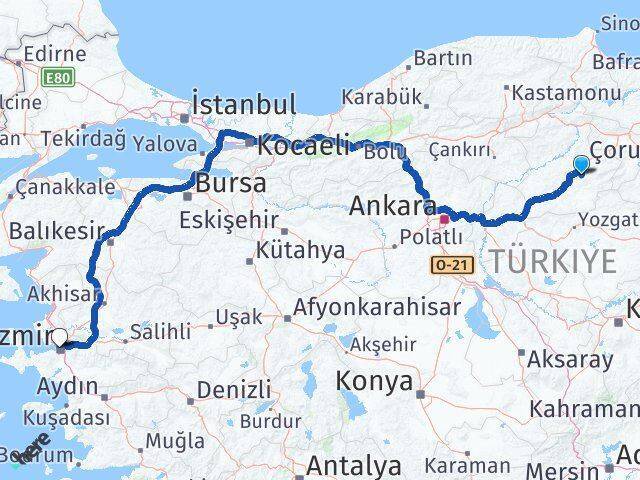 Abdalata İzmir Arası Kaç Km - Yol Tarifi