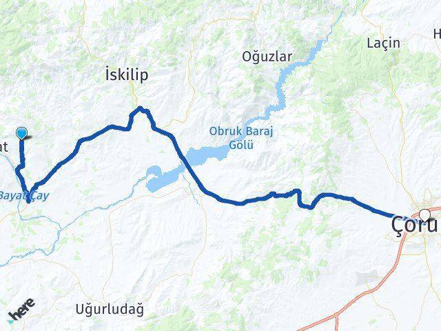 Pancarlık Çorum Arası Kaç Km - Yol Tarifi