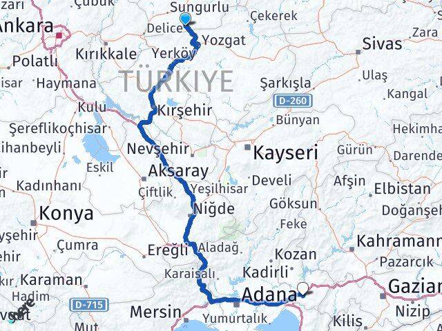 Çorum Boğazkale Osmaniye Arası Kaç Km - Yol Haritası