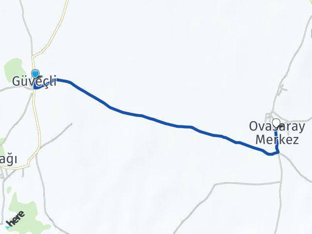 Güveçli Ovasaray Arası Kaç Km - Yol Tarifi