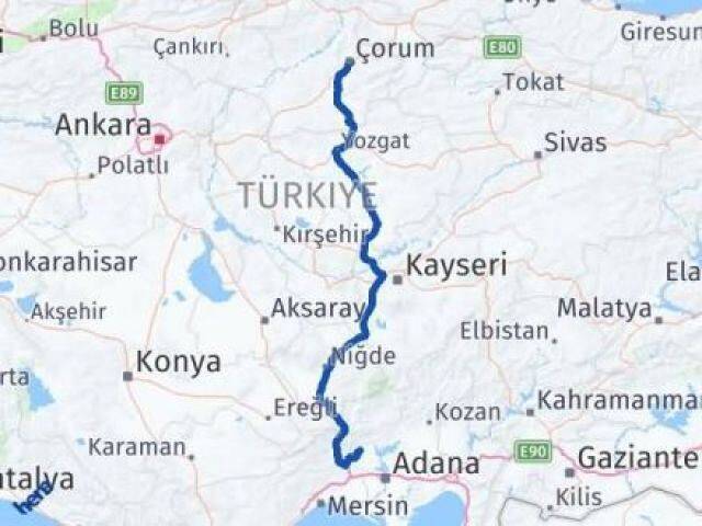 Çorum Karaisalı Arası Kaç Km - Yol Tarifi