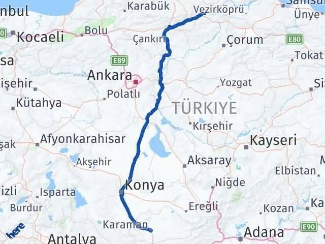 Çorum Kargı Karaman Arası Kaç Km - Yol Haritası