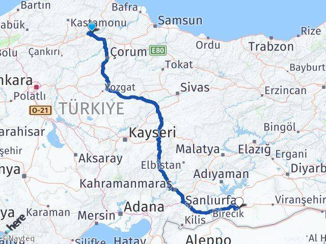 Çorum Kargı Şanlıurfa Arası Kaç Km - Yol Haritası