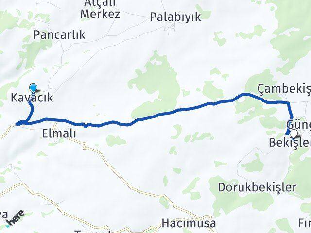 Kavacık Bekişler Arası Kaç Km - Yol Tarifi