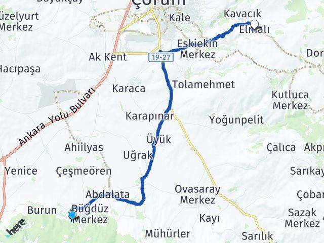 Kılıçören Elmalı Arası Kaç Km - Yol Tarifi