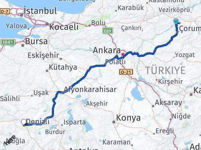 Laçin Denizli Arası Kaç Km - Yol Tarifi