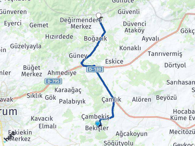 Bekişler Küçükdüvenci Arası Kaç Km - Yol Tarifi