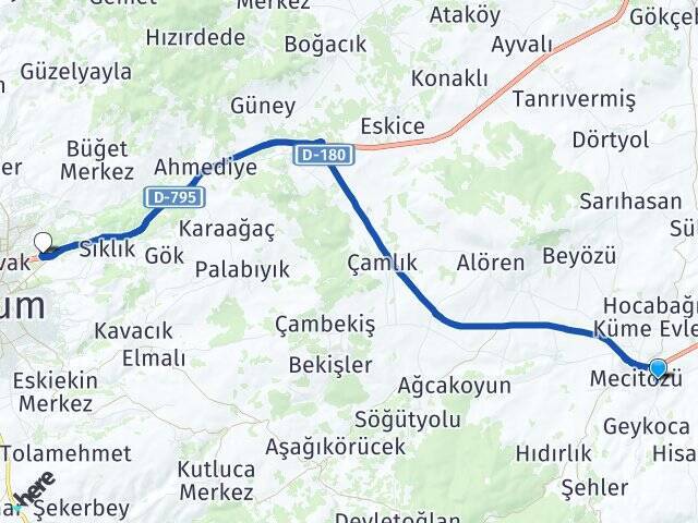 Doğu Hitit Üniversitesi Arası Kaç Km - Yol Tarifi