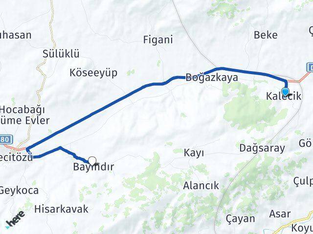Kalecik Bayındır Arası Kaç Km - Yol Tarifi