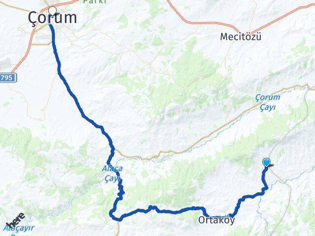 Büyükkışla Çorum Arası Kaç Km - Yol Tarifi