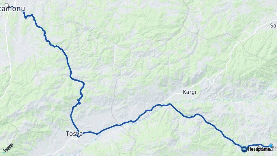 Çorum Osmancık Kastamonu Arası Kaç Km - Yol Haritası