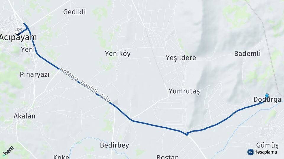 Dodurga Acıpayam Arası Kaç Km - Yol Tarifi