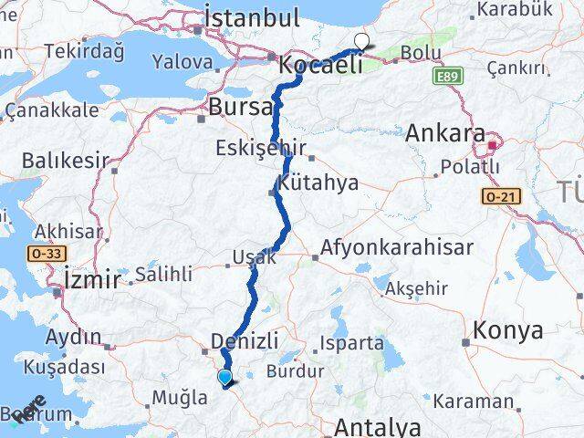 Denizli Acıpayam Düzce Arası Kaç Km - Yol Haritası