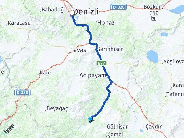 Gölcük Denizli Otogarı Arası Kaç Km - Yol Tarifi