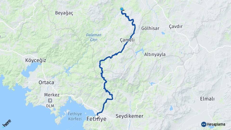 Kelekçi Fethiye Arası Kaç Km - Yol Tarifi