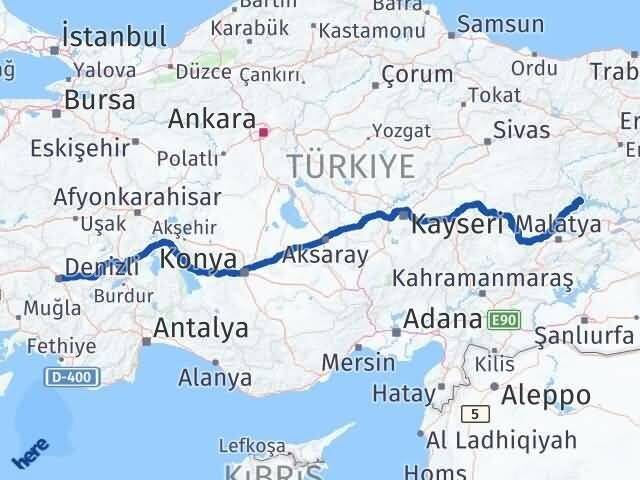 Denizli Ağın Elazığ Arası Kaç Km - Yol Haritası
