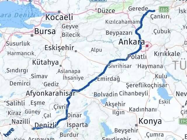 Denizli Atkaracalar Arası Kaç Km - Yol Tarifi