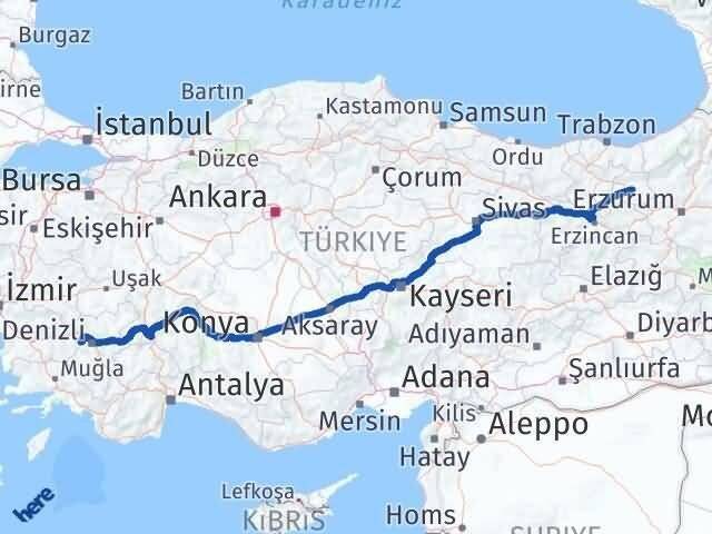 Denizli Babadağ Bayburt Arası Kaç Km - Yol Haritası