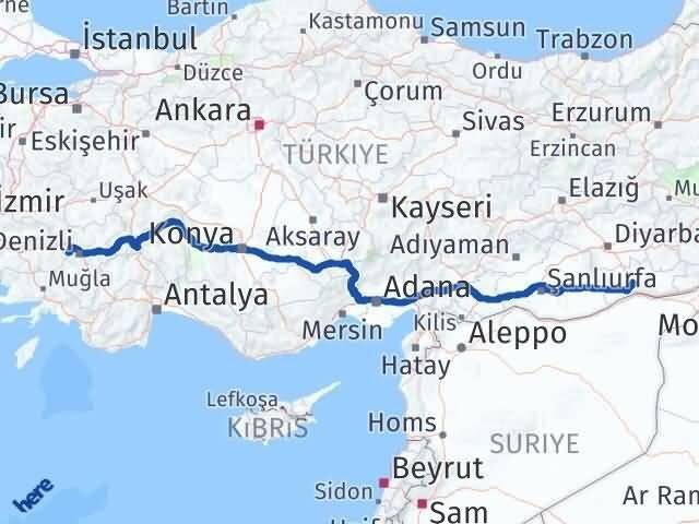 Denizli Babadağ Mardin Arası Kaç Km - Yol Haritası