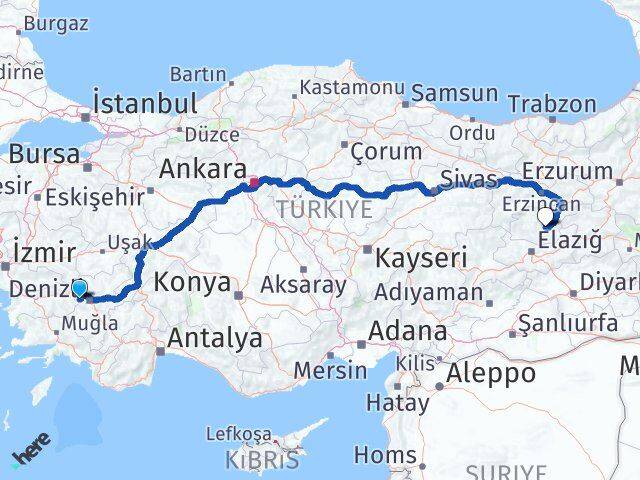 Denizli Babadağ Tunceli Arası Kaç Km - Yol Haritası
