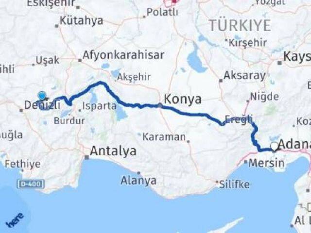 Denizli Baklan Adana Arası Kaç Km - Yol Haritası