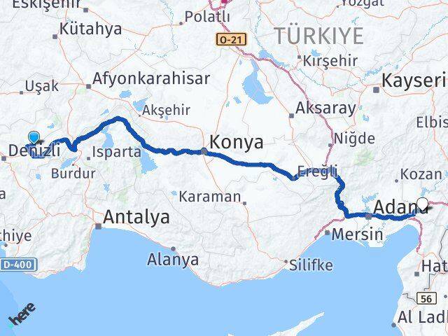 Denizli Baklan Osmaniye Arası Kaç Km - Yol Haritası
