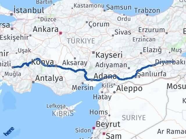 Denizli Baykan Arası Kaç Km - Yol Tarifi